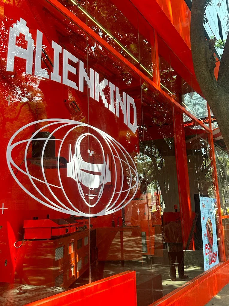 ALIENKIND packaging detail and brand texture close-up