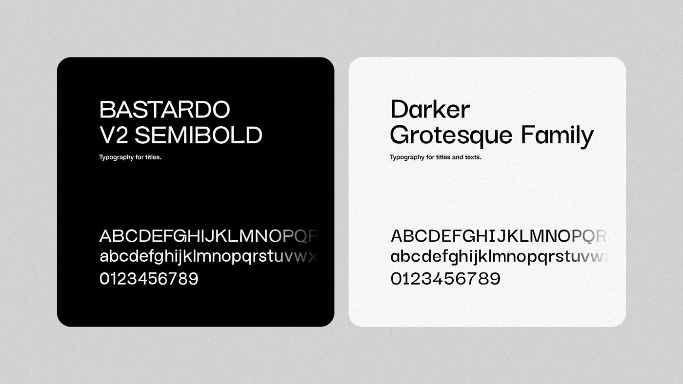 Design Dissolve brand identity typography specimens Bastardo V2 and Darker Grotesque — brand identity