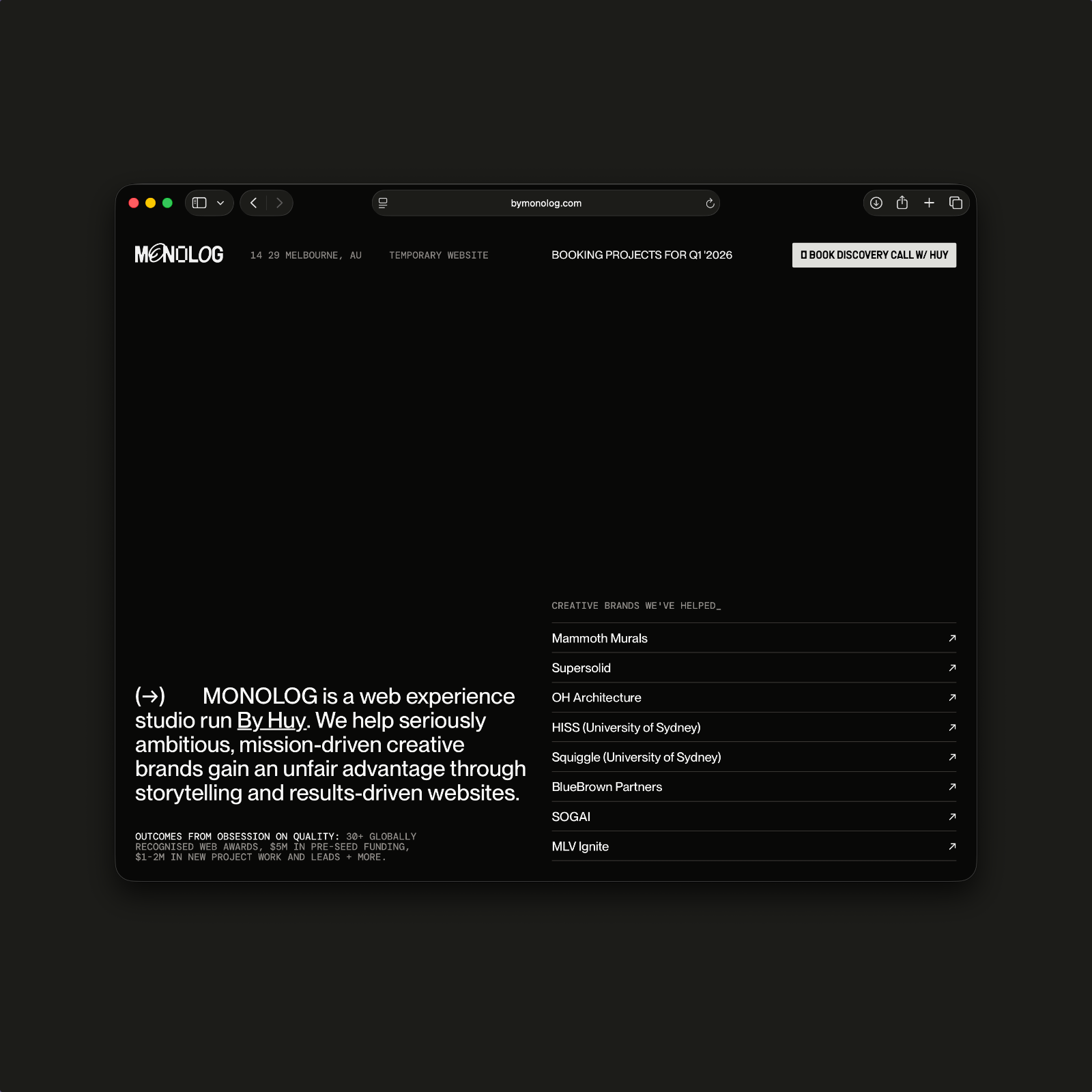 MONOLOG Creative Studio: Huy Nguyen, AI and Webflow