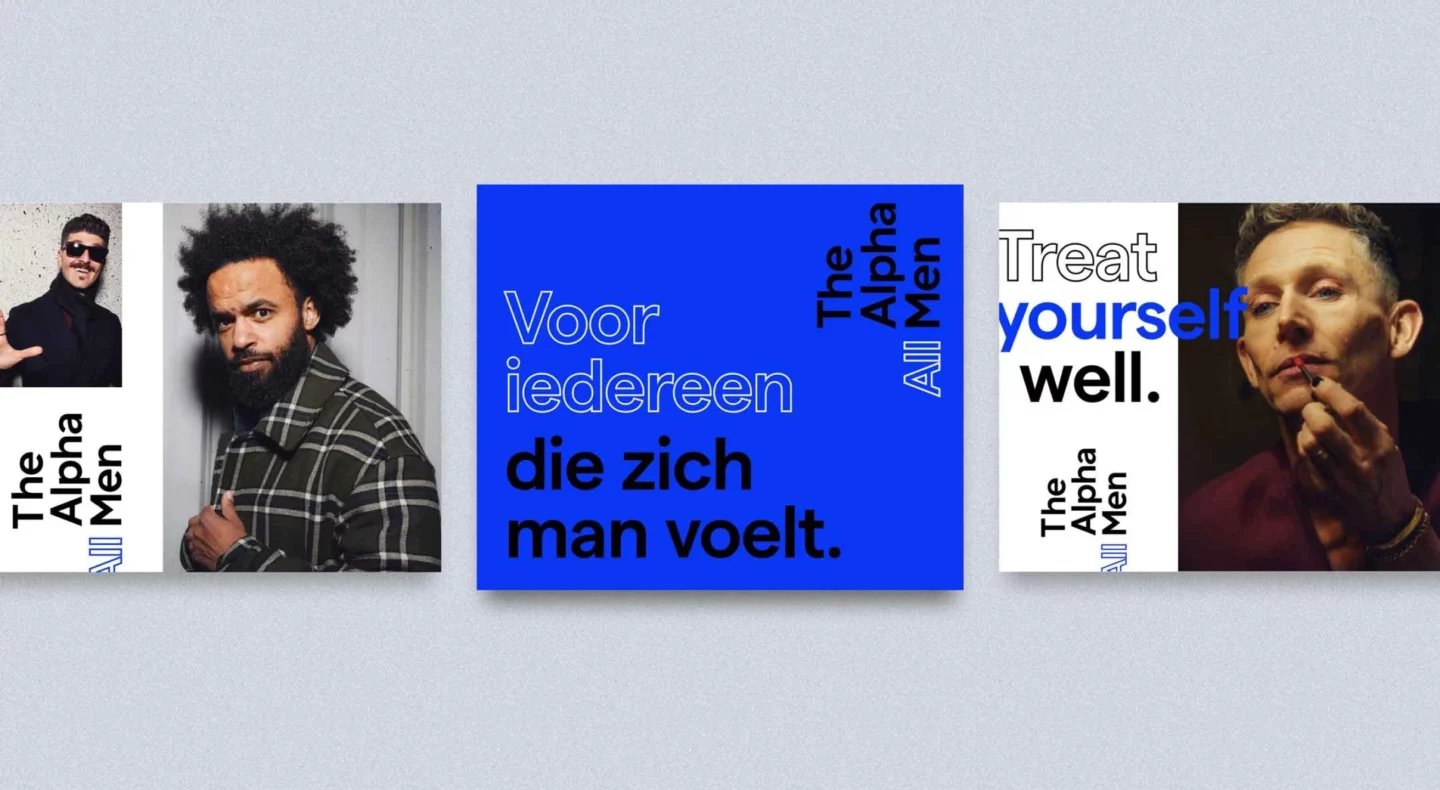 The Alpha Men brand identity social media design