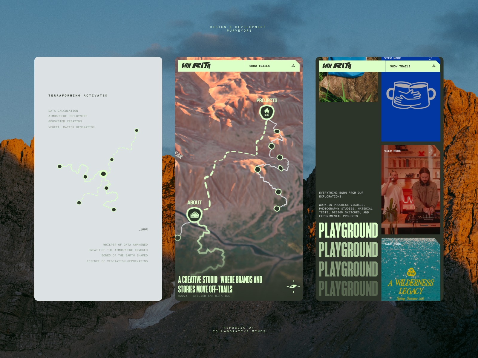 San Rita topographic web design site architecture diagram