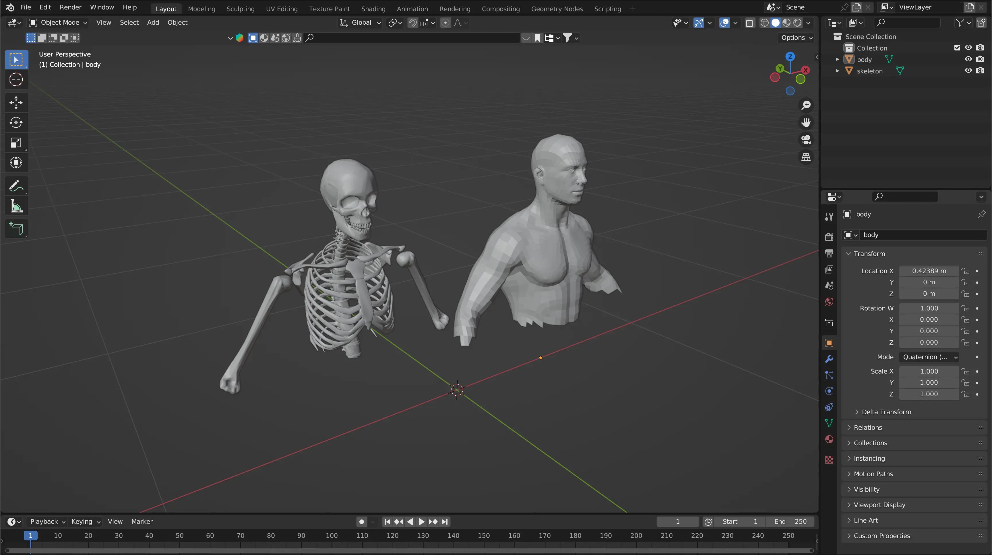 Three.js fluid reveal effect Blender source file mesh
