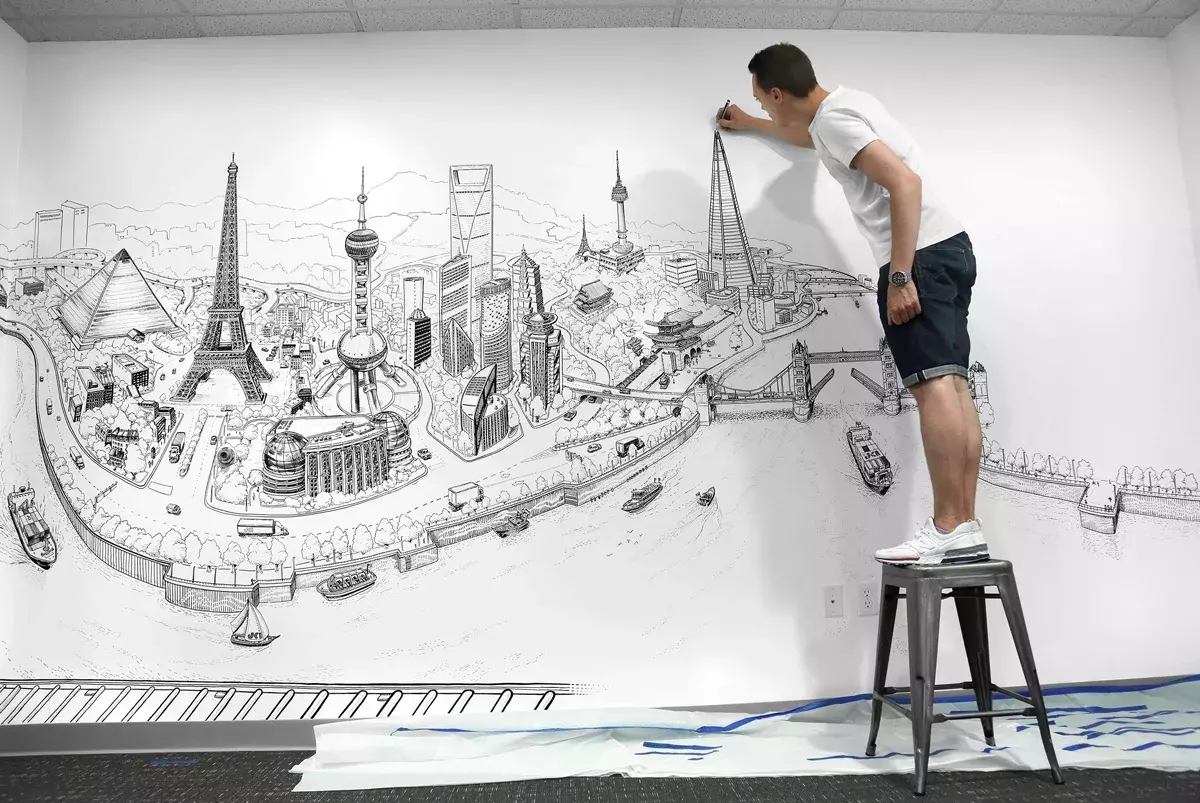 Move the World Mural Drawings by Deck Two