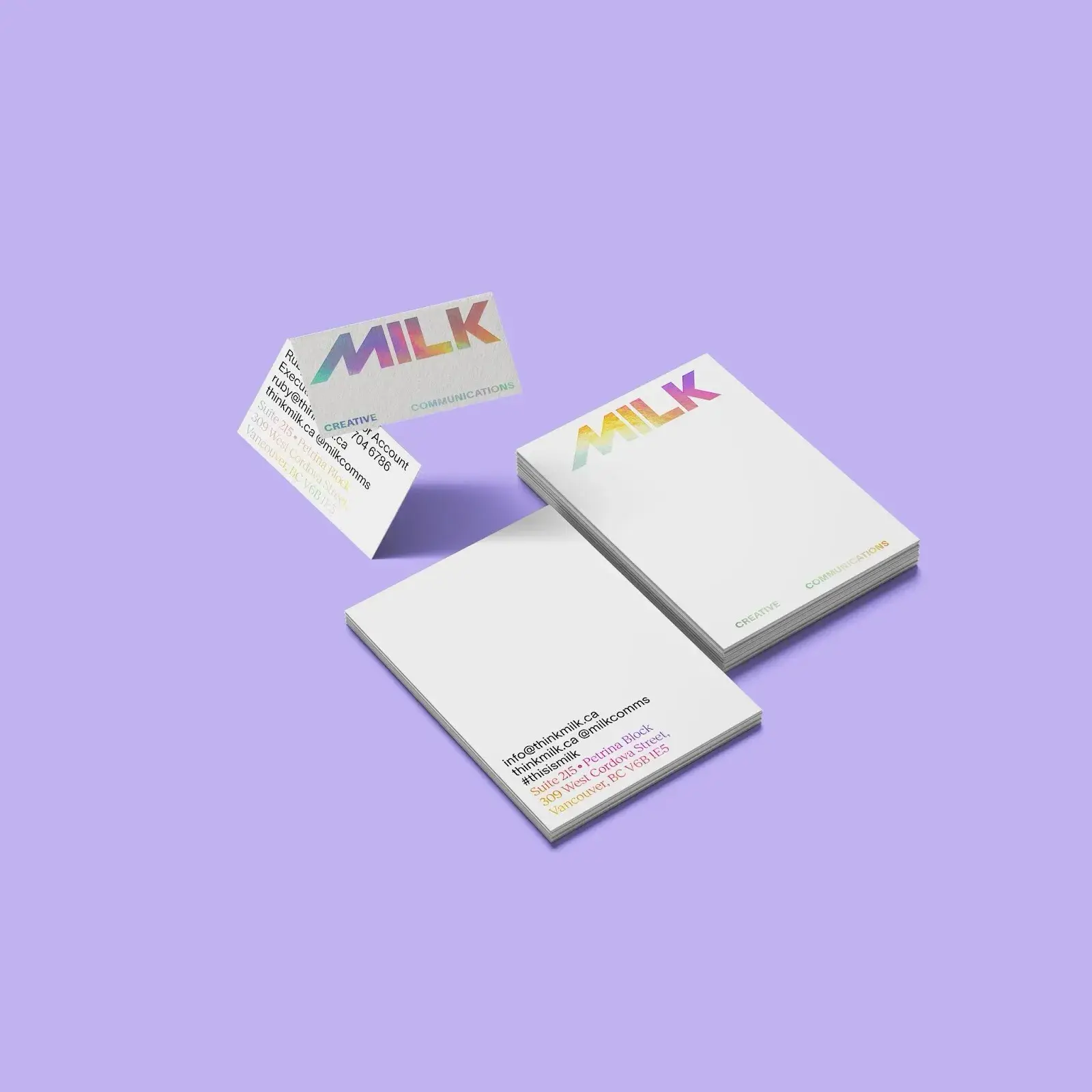 Minimalist and At Times Colorful Brand Identity for MILK