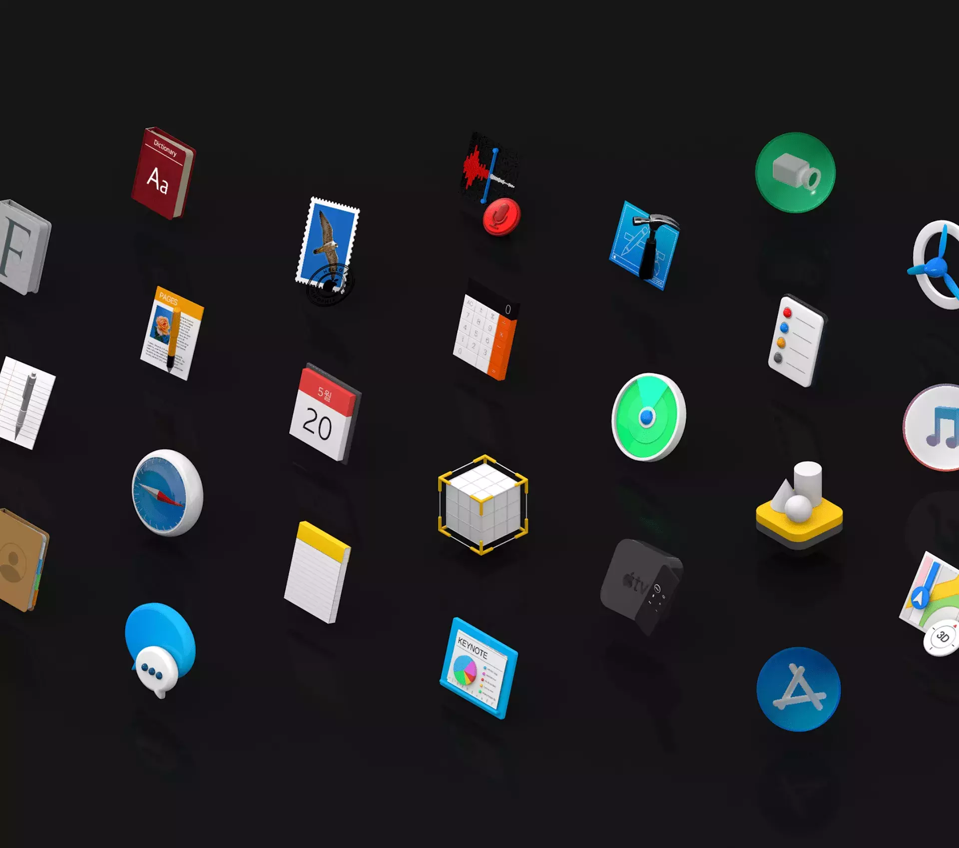 Apple 3D Icons for AR