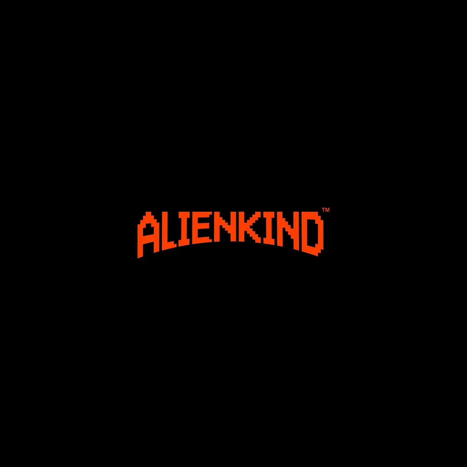 ALIENKIND branded orange shipping boxes with pixel wordmark by StudioDraft