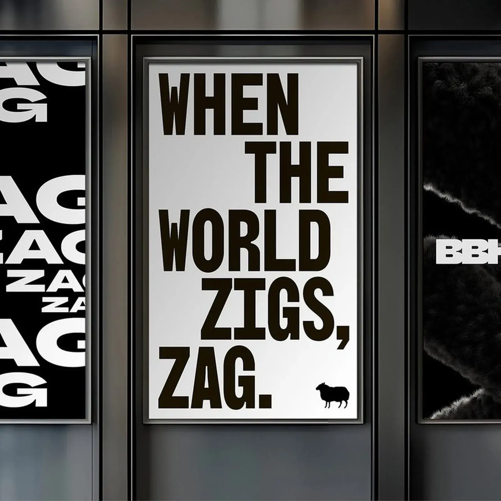 BBH rebrand bespoke typefaces and zag glyphs by Studio Drama
