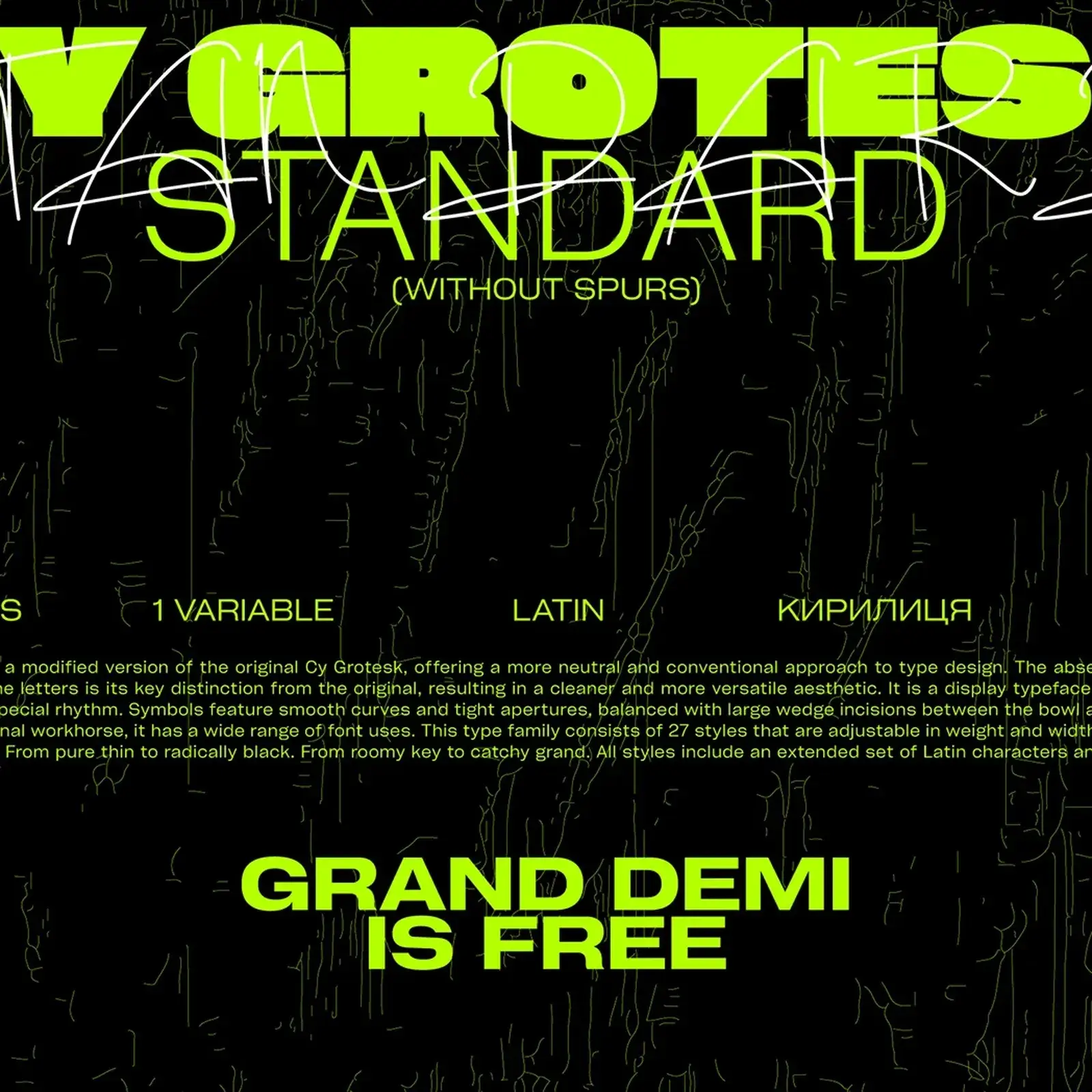 CY Grotesk STD free grotesque typeface specimen