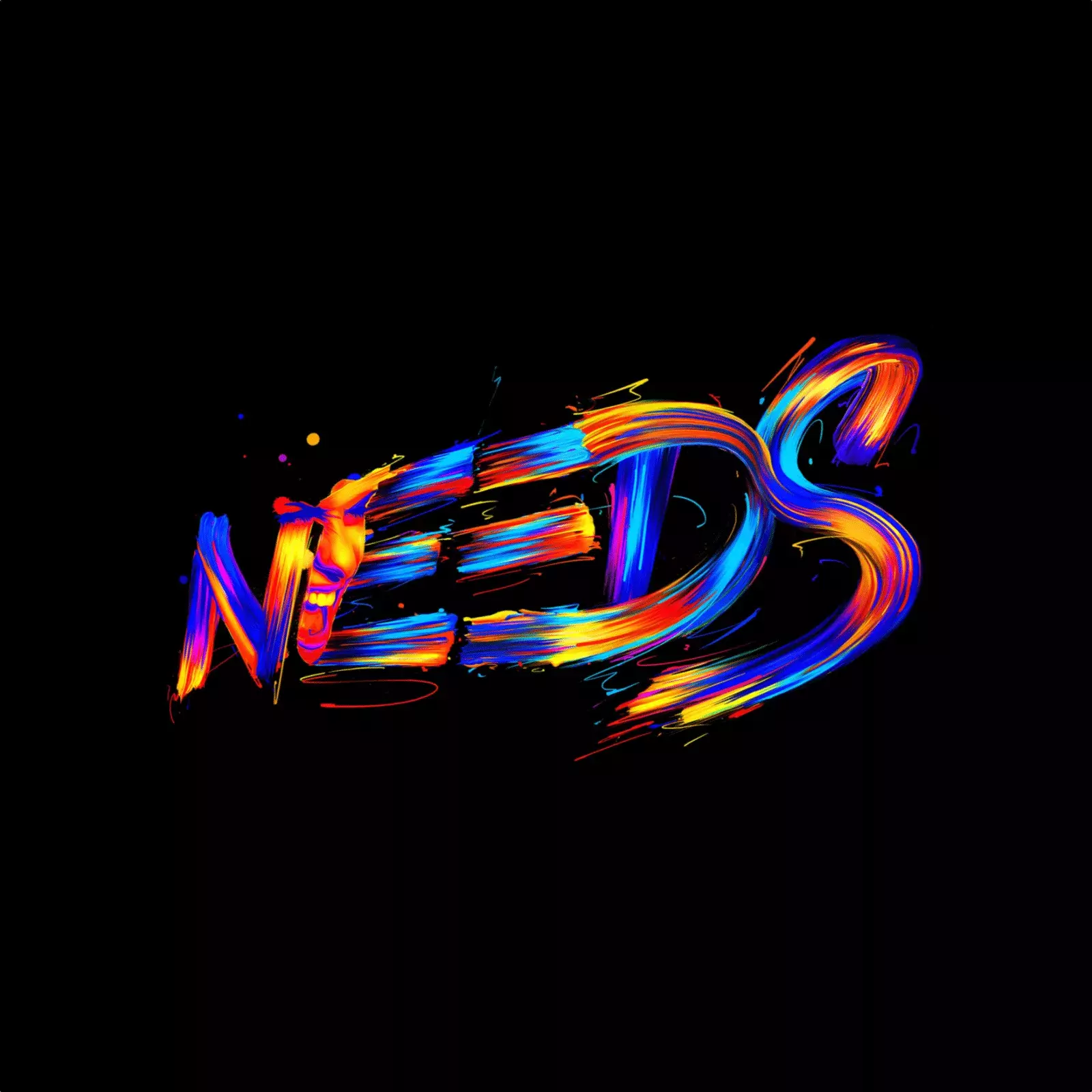 Type & Treats a vivid, colorful brush like type treatment