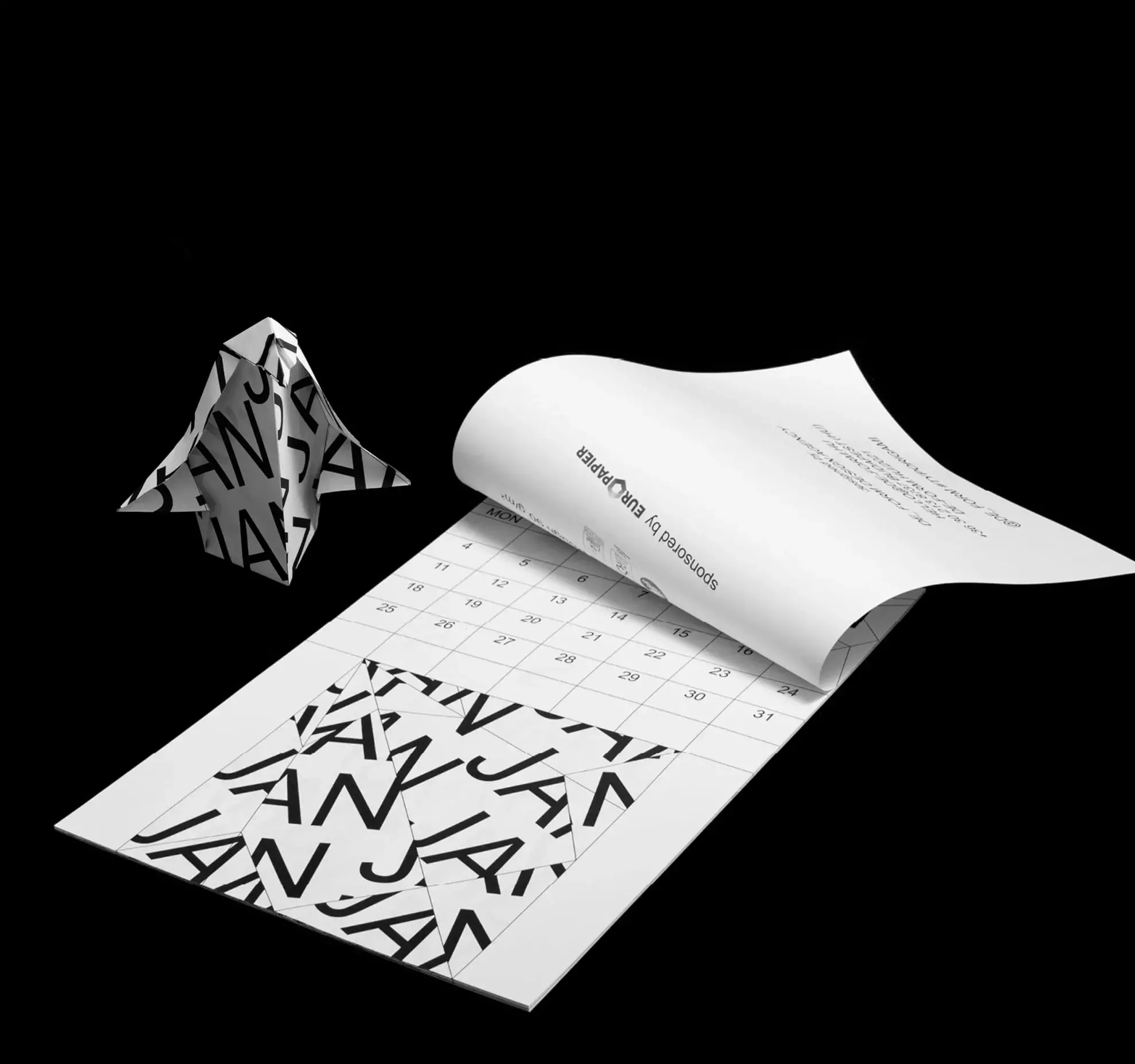 Typorigami Calendar 2021 by De-form.hu