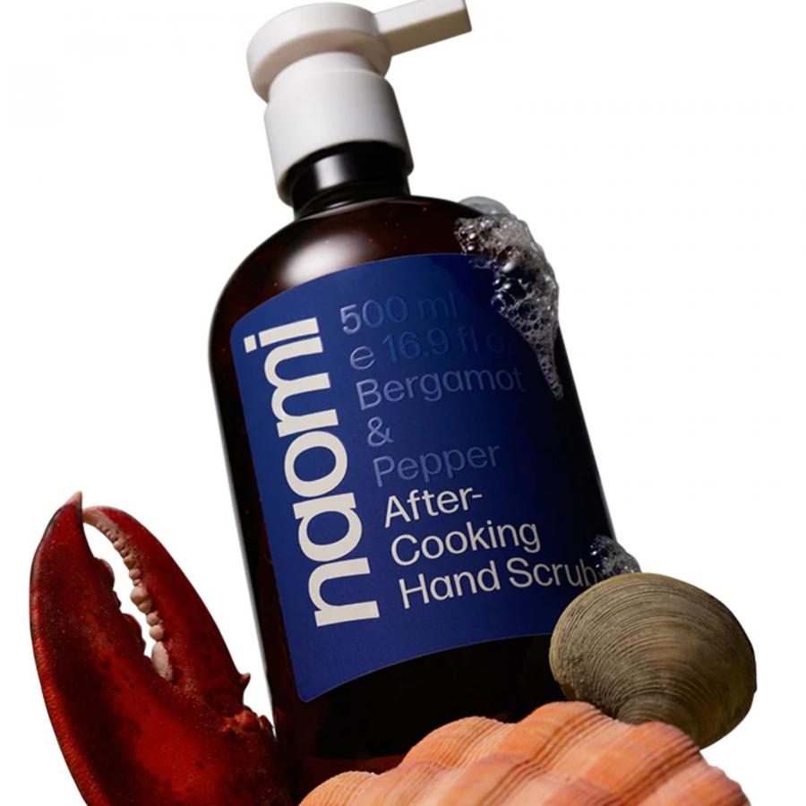 Naomi After-Cooking Hand Scrub: Design, Flavor & Purpose