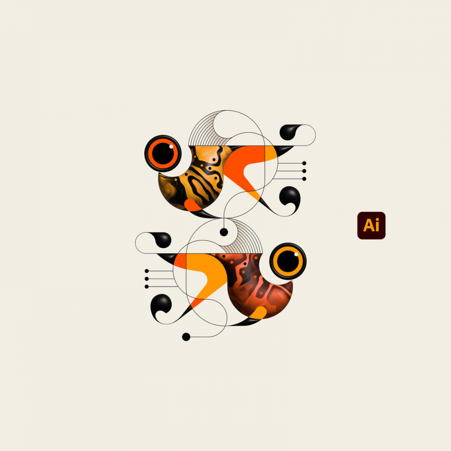 Adobe Illustrator 2025 Splash Screen Illustration: TRÜF’s “Weird Fishes”