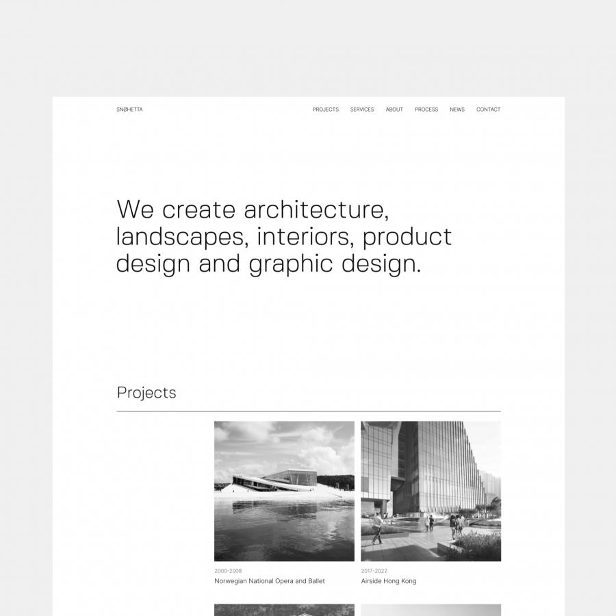 Minimalist Web Design for Snøhetta