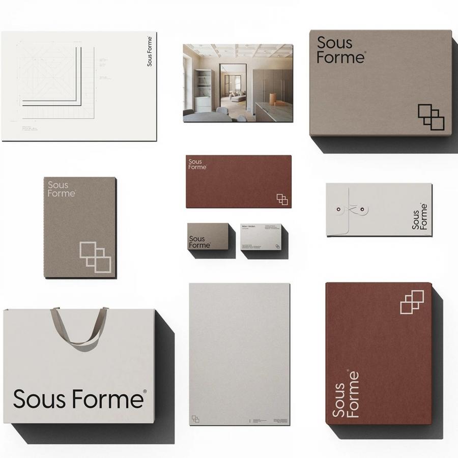 Sous Forme brand identity by Gideon Phillip for a Zürich architecture studio