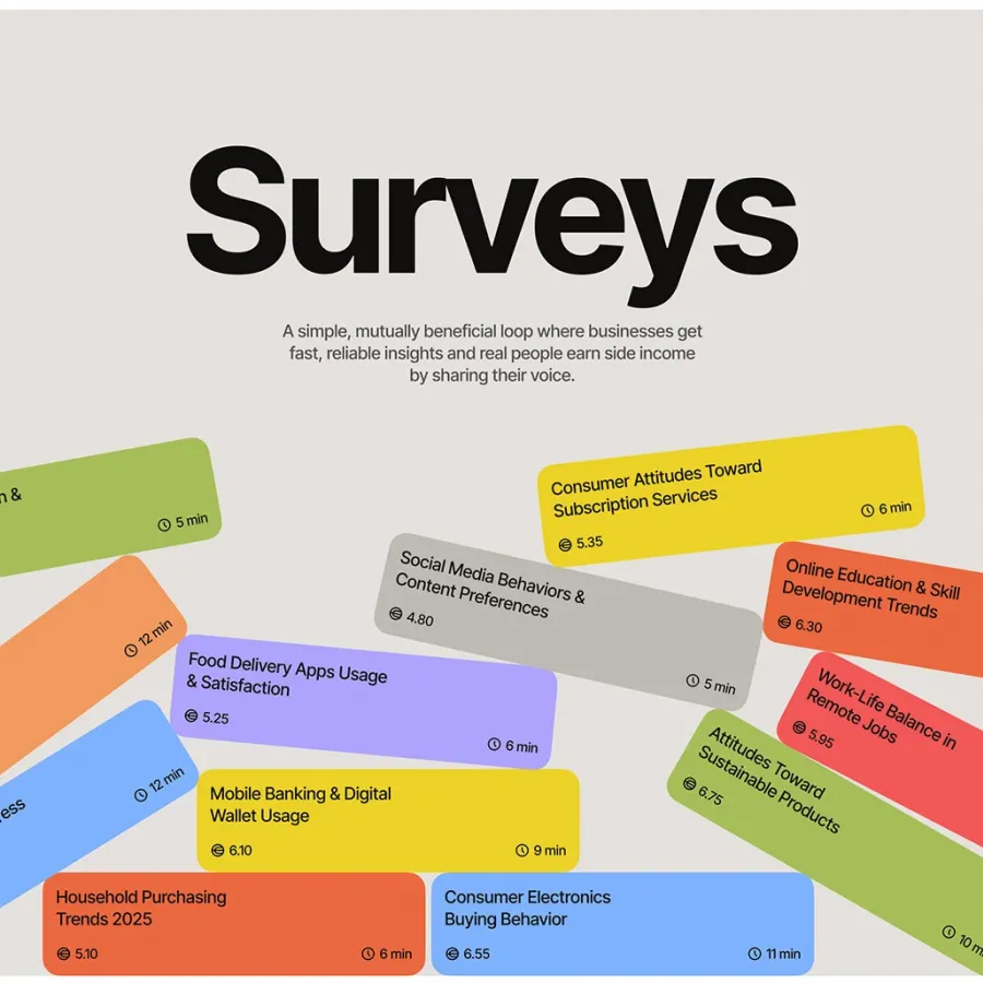 Surveys mobile app UX design by microfeller studio