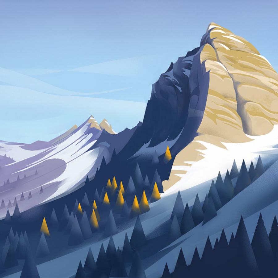 Switzerland Landscapes llustrations by Pierre-Abraham Rochat