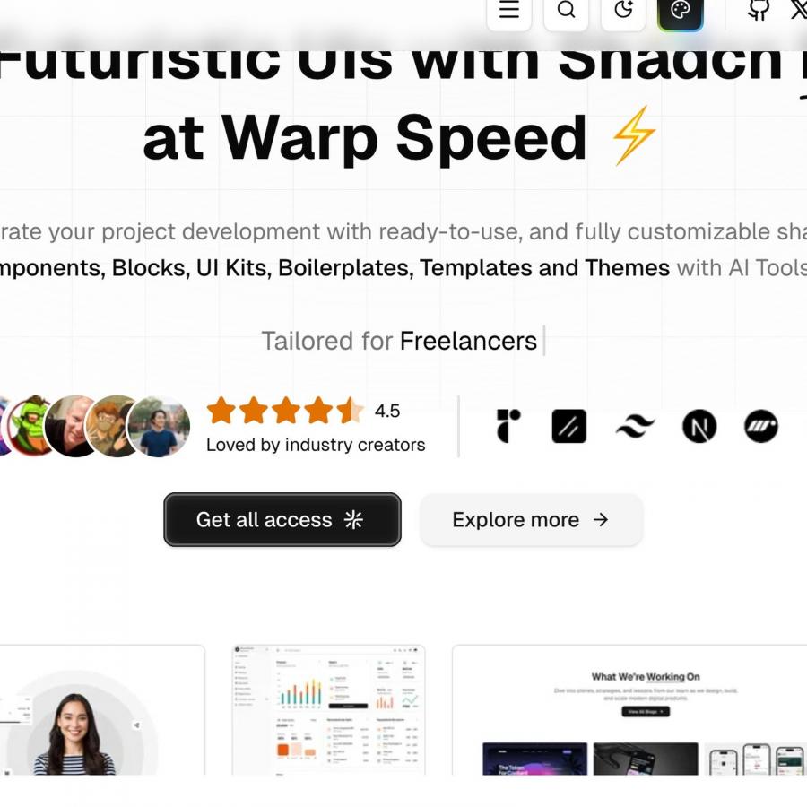 shadcn UI components - shadcn/studio visual design toolkit hero